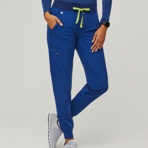 Figs Electric Blue Zamora  - Petite Jogger Scrub Pants - M